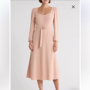 NWT LK Bennett Katerina Long Sleeve Crepe Dress pink  size 8